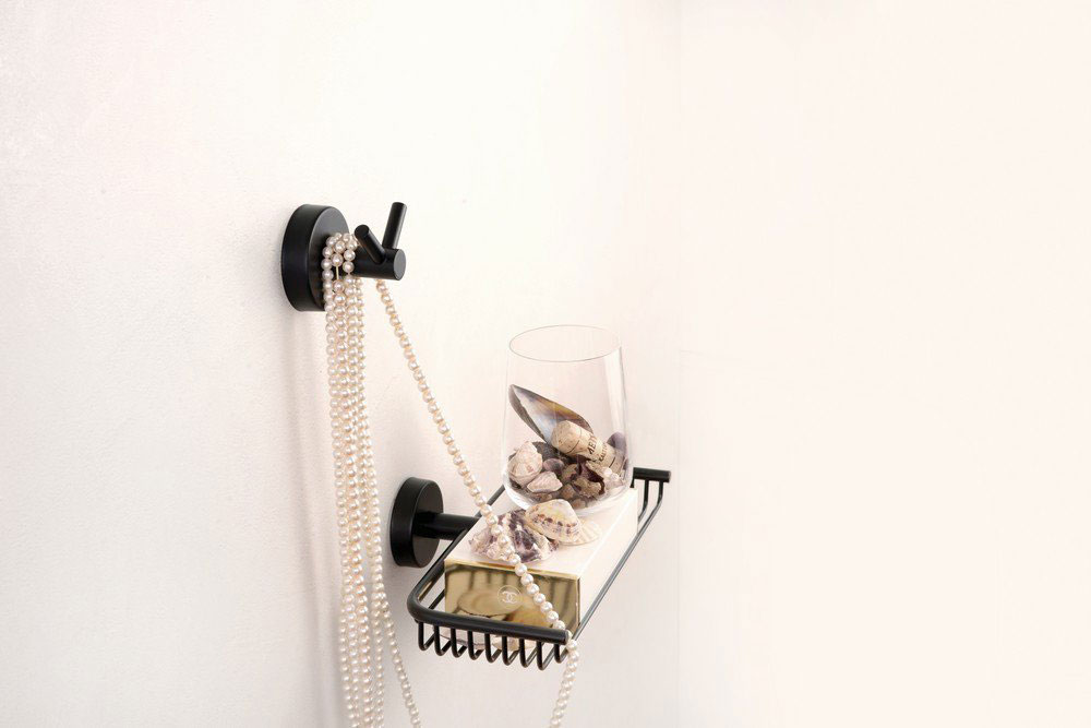 Edelstahl Handtuchhaken schwarz SLZD01N-02