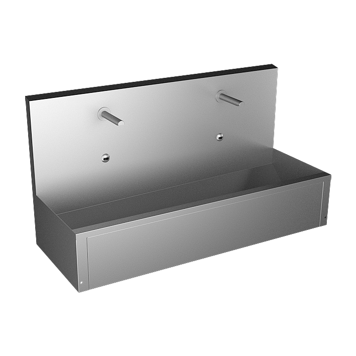 Waschrinne Edelstahl mit integirerten Infrarot Handwaschplätzen - SLUN80E(T)